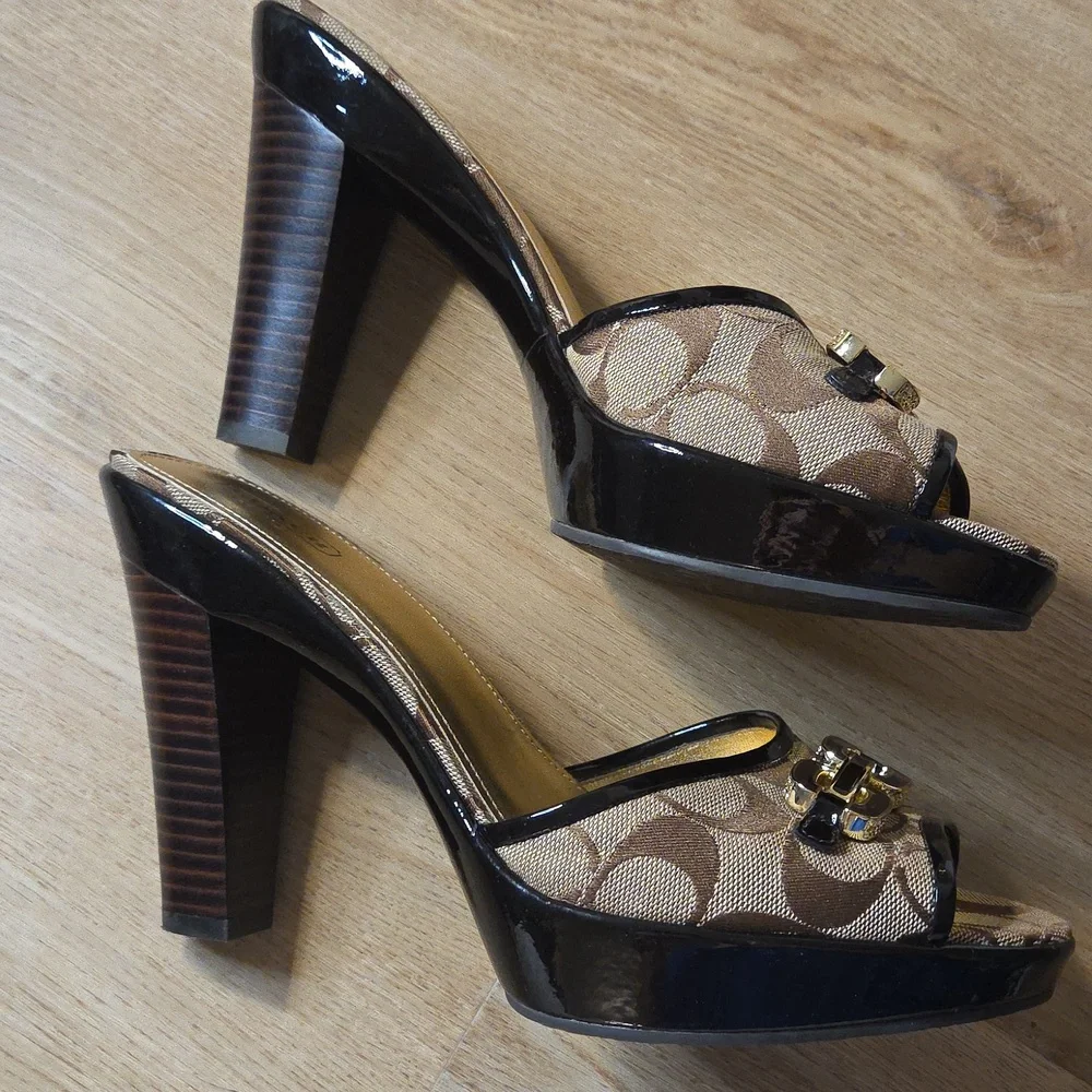 Coach Heels Sz 10 JUSTEEN Style Q369 **NEW** - Picture 6 of 14